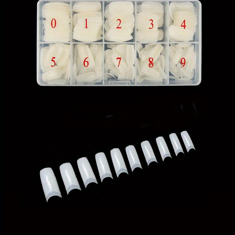 French Nail Tips 500 Pcs Half Cover False Nails