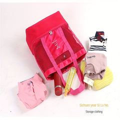 Large Capacity Zipper Shoulder Bag Transparent Top Handle Mesh Handbag