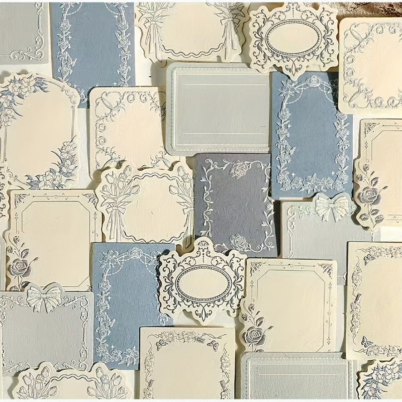 Lace Embossed Cow Paper Notes Floral Bow Scrapbooking Journaling Craft