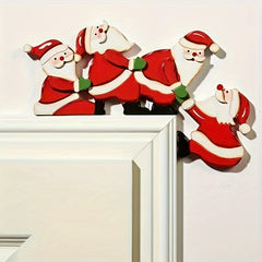 Christmas Santa & Reindeer Wooden Door Frame Decor