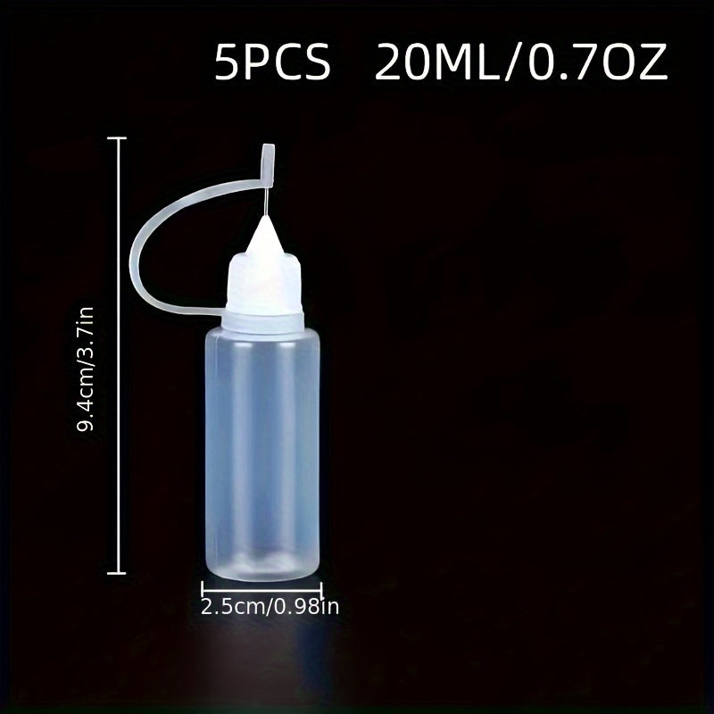 5pcs Squeeze Bottle w/ Needle Tip Glue Bottle DIY Craft Tool