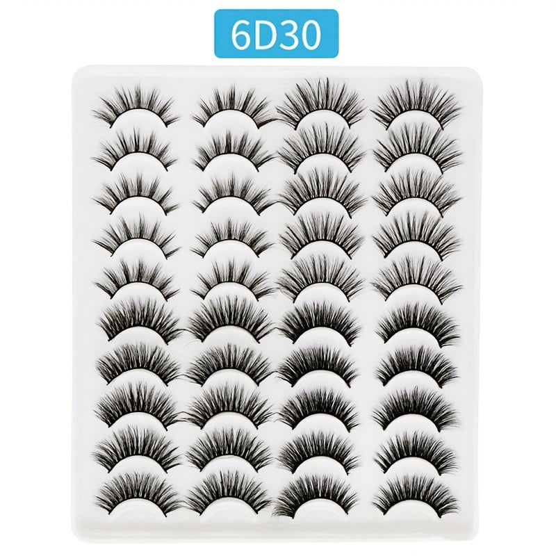 20 Pairs Natural False Eyelashes Wispy Fluffy Soft Lashes Long Thick Criss cross