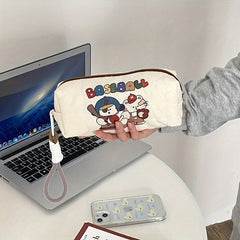 Cartoon Student Pencil Case Portable Puppy Printed Cosmetic Bag