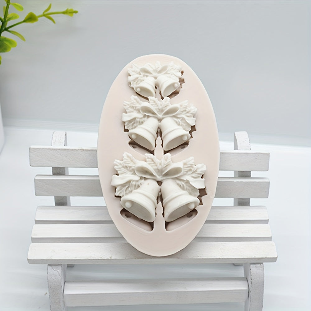 3D Christmas Bell Chocolate Mold for Cake Decorating Silicone Fondant Candy Kitc