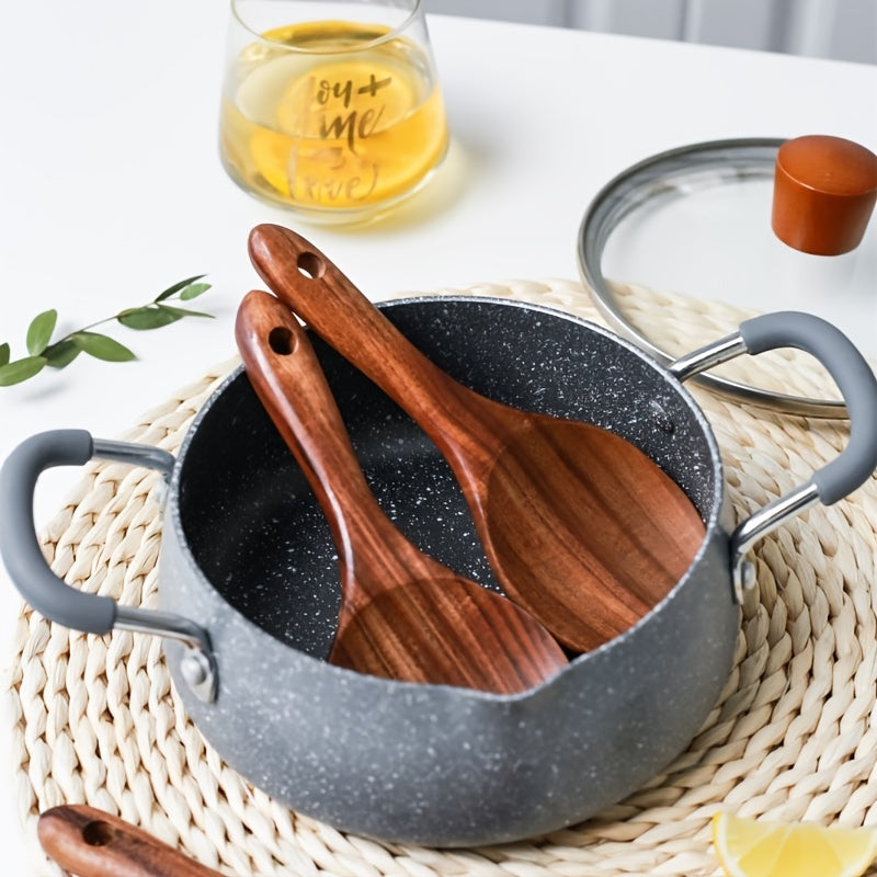 Teak Wooden Spoon Set for Porridge Rice Soup Seasoning Durable Kitchen Utensils