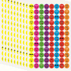 6pcs Kids Reward Stickers Happy Face Self-adhesive Label Stickers