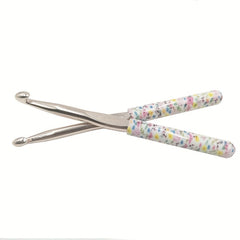 12pcs Aluminum Crochet Hooks Set with Floral Plastic Handle