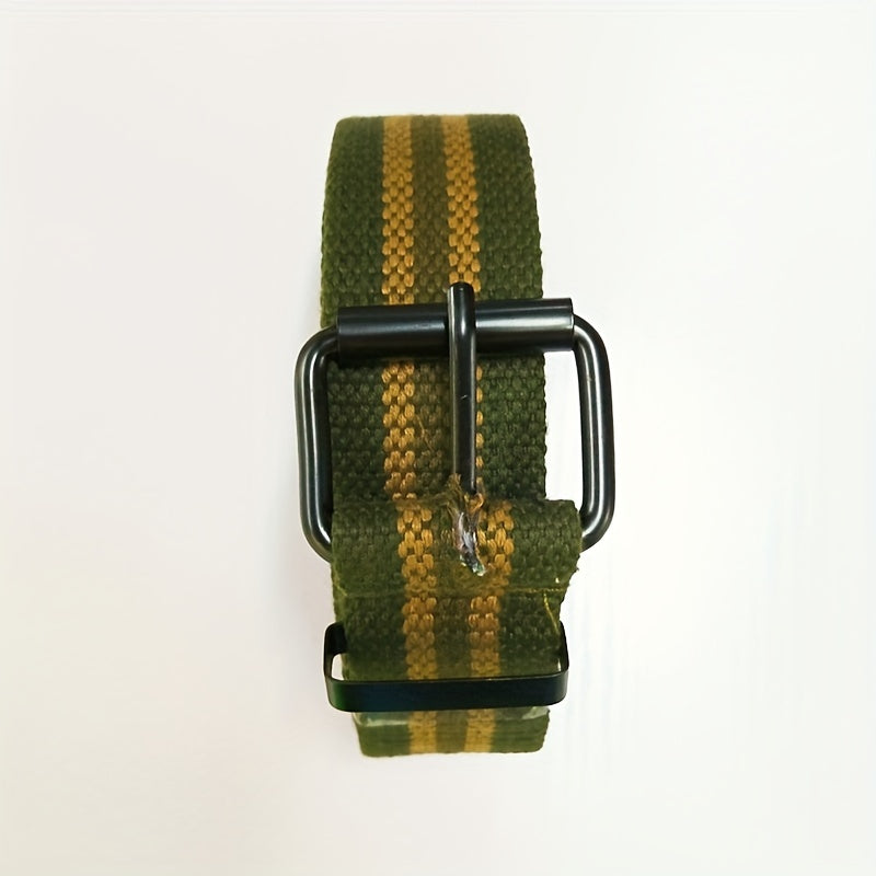 Men's Canvas Belt Pin Buckle Student Casual All match Outdoor Cloth Belt
