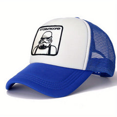 Mesh Trucker Baseball Cap Mask Man Pattern Embroidered Casual Hat