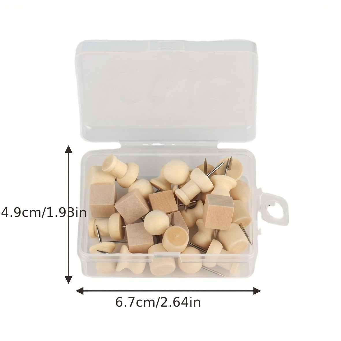 30pcs Creative Wooden Pattern Nail Press Nail Soft Woodworking Word Nail