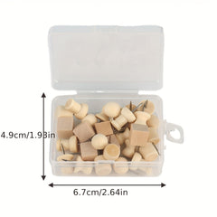 30pcs Creative Wooden Pattern Nail Press Nail Soft Woodworking Word Nail