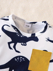 Newborn Baby Boy Cartoon T-shirt & Shorts Set
