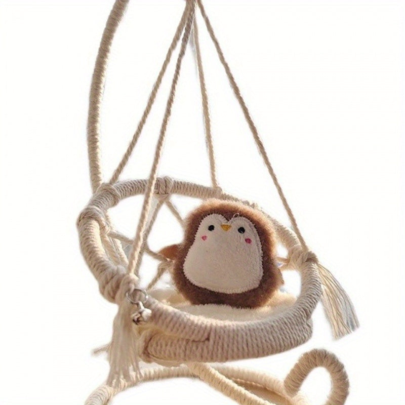 BJD Dollhouse Hanging Chair Swing Hammock Set 1:12 Scale