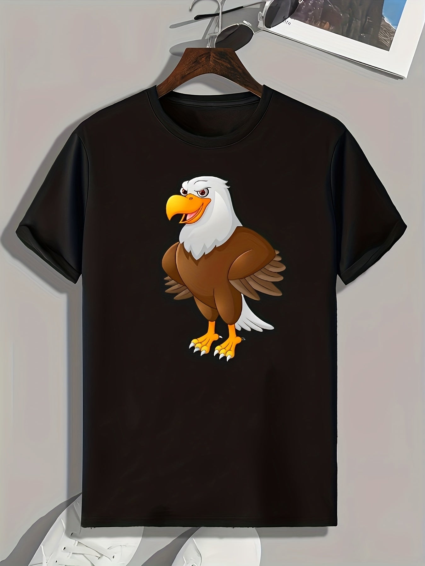 Eagle Print Men's Graphic T shirt for Summer