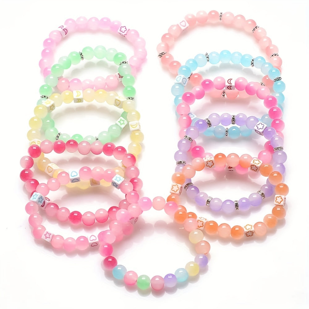 10 Grids Glass Beads, 8mm Single Two