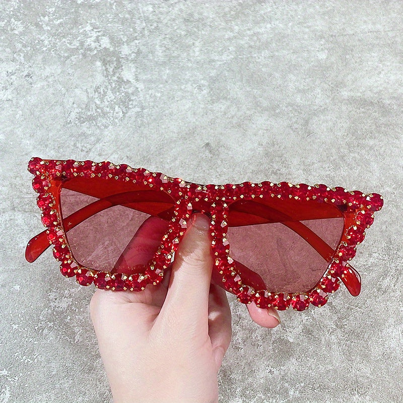 Summer Cat Eye Sunglasses Rhinestone Decorative Glasses
