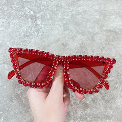 Summer Cat Eye Sunglasses Rhinestone Decorative Glasses