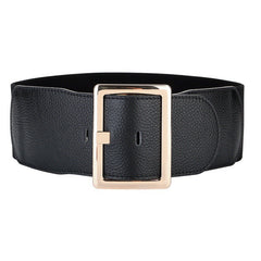 Women's Wide Girdle Waist Belt with Metal Buckle