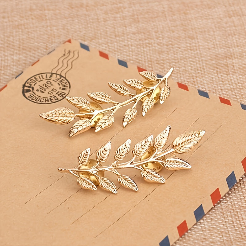 Leaf Shape Brooch Pin Sweater Collar Buckle Emblem Jewelry