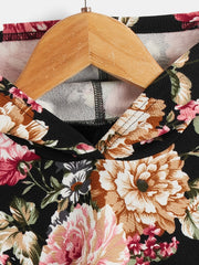 Vintage Floral Graphic Hoodie for Girls