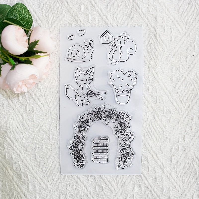 DIY Cartoon Transparent Stamp Snail Squirrel Fox Decoration