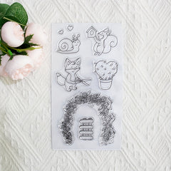 DIY Cartoon Transparent Stamp Snail Squirrel Fox Decoration