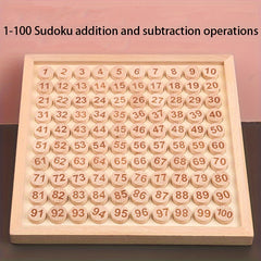 Wooden Educational Toy: 100 Numbers Arithmetic Game