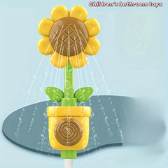 Sunflower Shower Toy - Press And Spray Water Play for Kids Bathing
