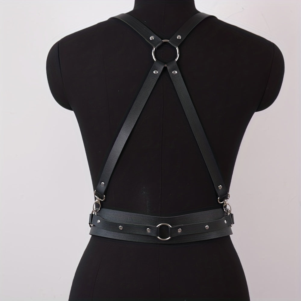  Harness Belt Women Punk PU Leather Waist Belt