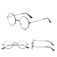 Round Clear Lens Glasses For Women Men Students Metal Myopia Spectacles