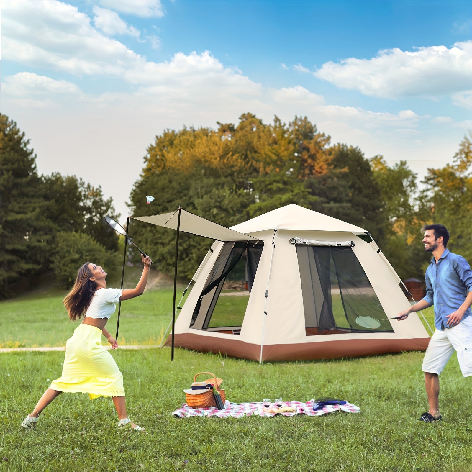 Portable Camping Tent for 4-6 People with Carry Bag