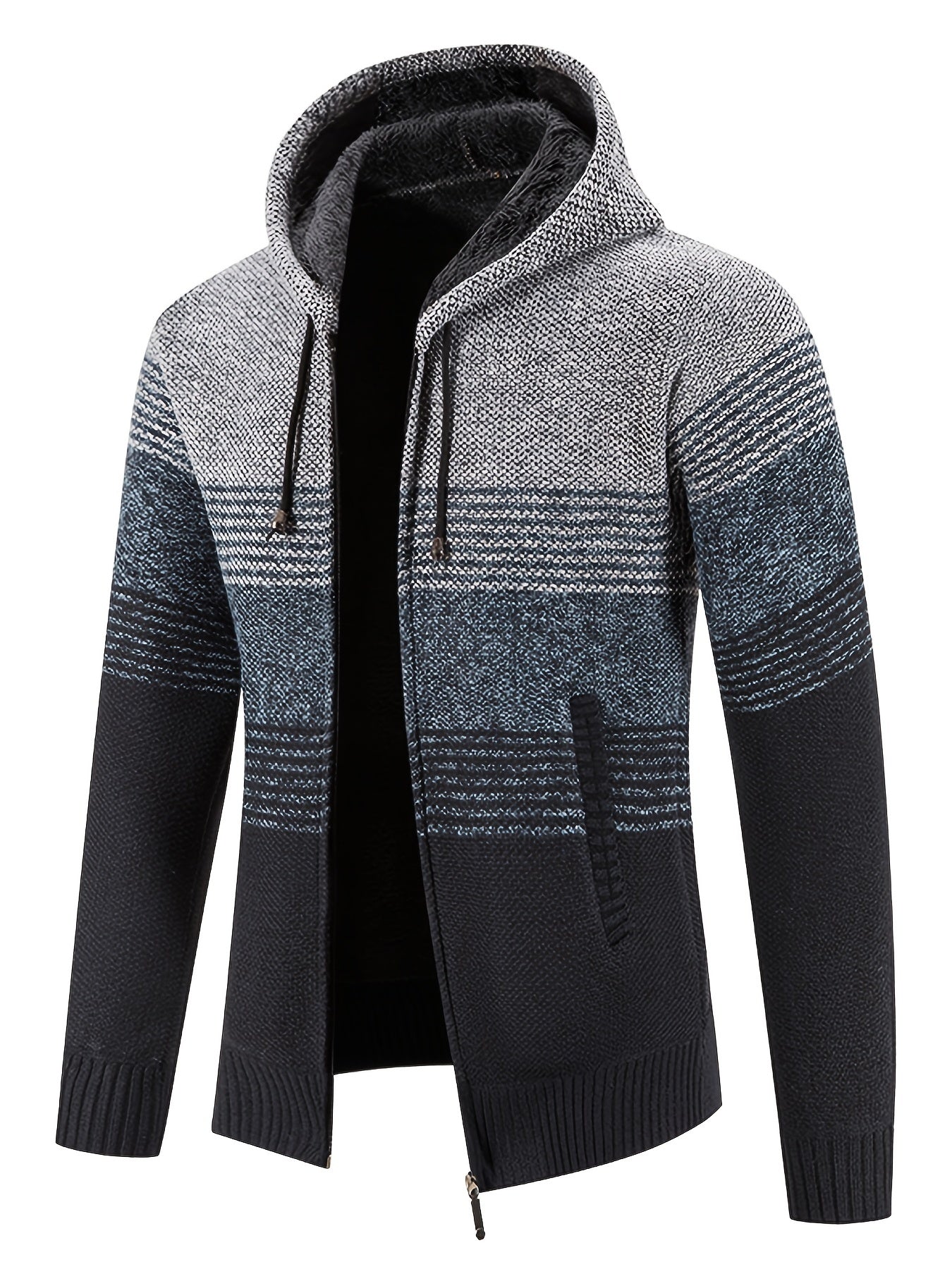 Men's Plush Hooded Sweater for Fall Winter