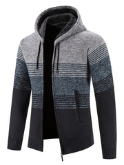 Men's Plush Hooded Sweater for Fall Winter