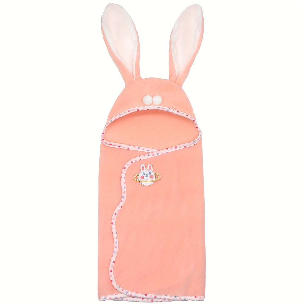 Pink Rabbit Ears Doll & Bath Towel Set for 12-18in Dolls