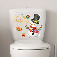 Christmas Tree Toilet Lid Decal Self Adhesive Wall Sticker Bathroom Decor