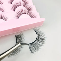 7 Pairs Faux Mink Cat Eye Wispy False Eyelashes