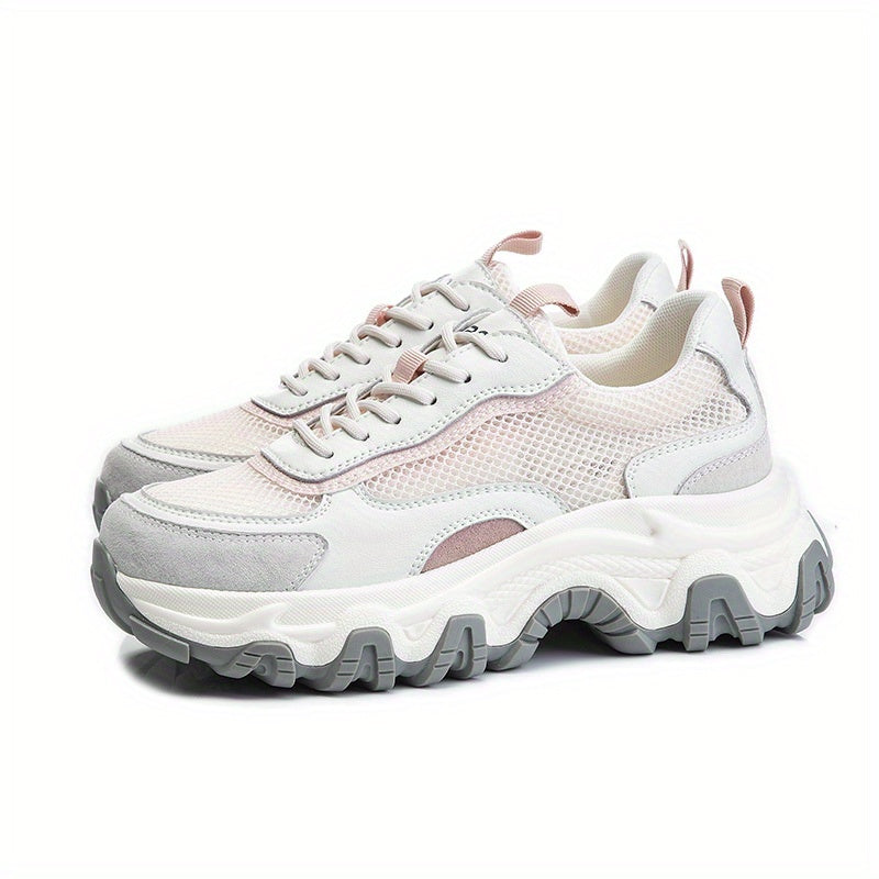 Women's Mesh Breathable Chunky Sneakers Comfortable Thick Bottom Non Slip