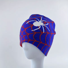 Retro Cotton Brimless Hat with Spider Web Embroidery