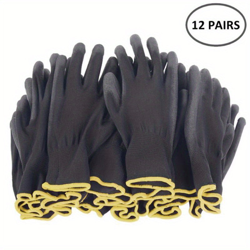 12 Pairs Protective Work Gloves Wear resistant Non slip Anti static Safety Glove