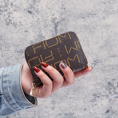 Vintage Letter Pattern Short Wallet Zipper Coin Purse Classic Card Case