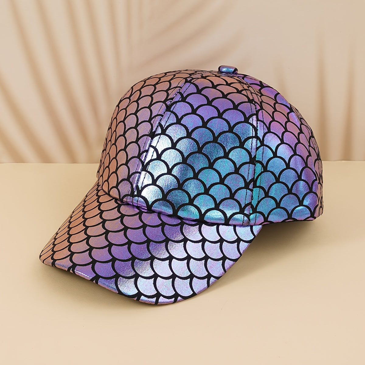 Mermaid Sequin Baseball Cap Colorful Fish Scales Print Unisex Streetwear Hat