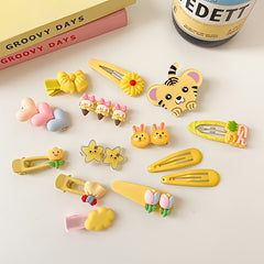 14pcs Cartoon Animal Shape Hair Clips Girls Hair Accessories Set
