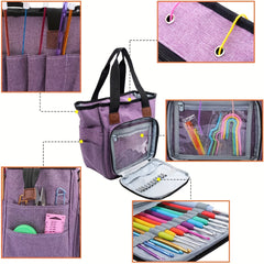 DIY Yarn Bag Knitting Organizer Tote Bag with Portable Storage