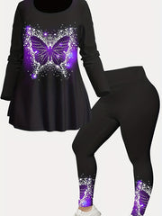  Glitter Butterfly High Rise Skinny Leggings
