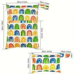 2pcs Wet Dry Bag Waterproof Reusable Diaper Storage Bag for Beach Swimming