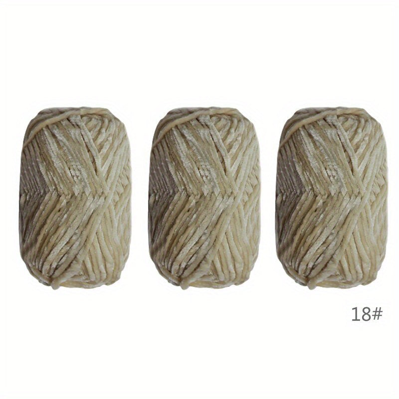 3pcs Soft Chenille Yarn for Knitting Crochet DIY Craft