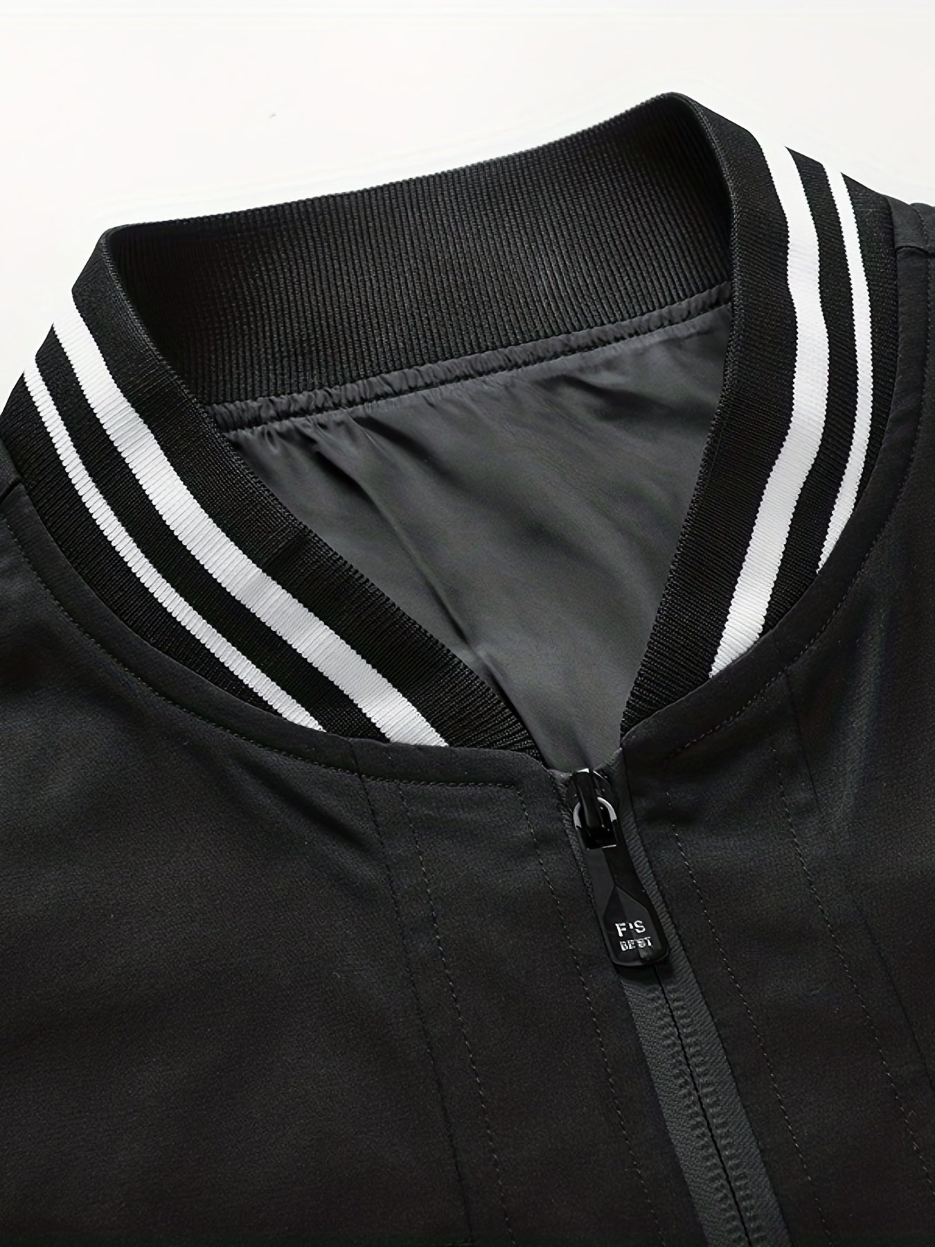 Men's Casual Baseball Collar Zip Up Jacket Coat For Spring Fall