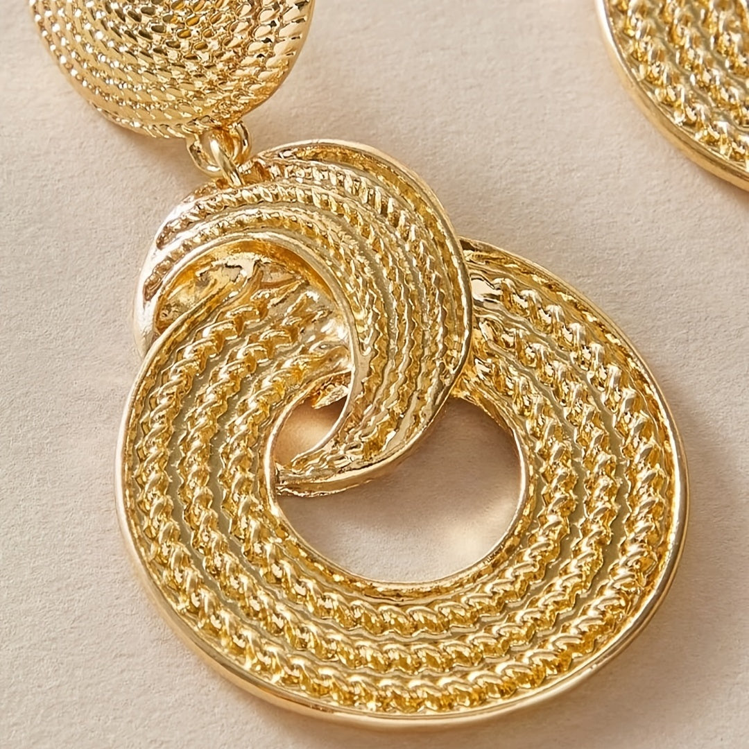18K Plated Big Circle Dangle Earrings for Women