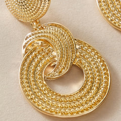 18K Plated Big Circle Dangle Earrings for Women