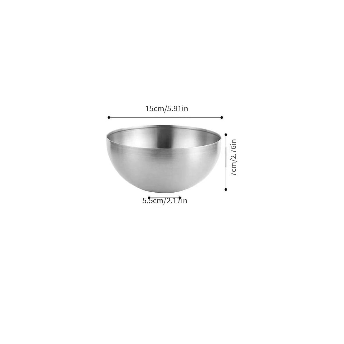 1pc Stainless Steel Bowl Salad Soup Grain Bowl